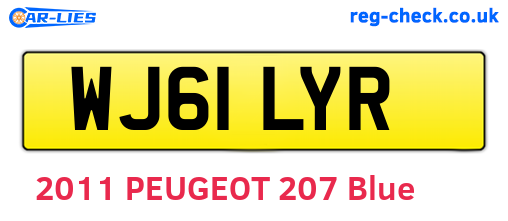 WJ61LYR are the vehicle registration plates.