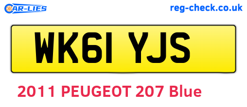 WK61YJS are the vehicle registration plates.