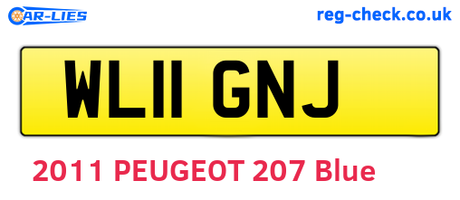 WL11GNJ are the vehicle registration plates.