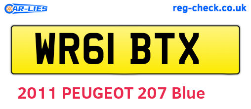 WR61BTX are the vehicle registration plates.
