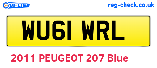 WU61WRL are the vehicle registration plates.