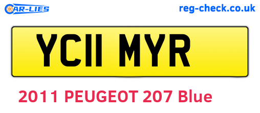 YC11MYR are the vehicle registration plates.