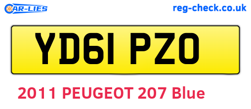 YD61PZO are the vehicle registration plates.