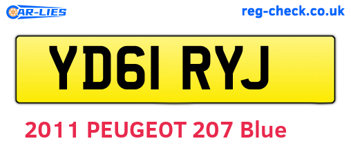 YD61RYJ are the vehicle registration plates.