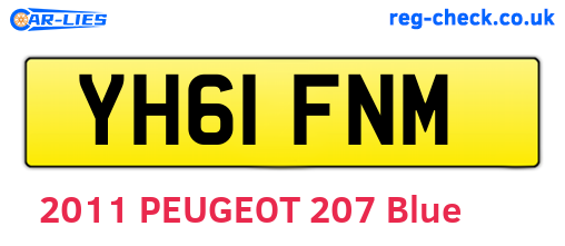 YH61FNM are the vehicle registration plates.