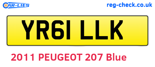 YR61LLK are the vehicle registration plates.