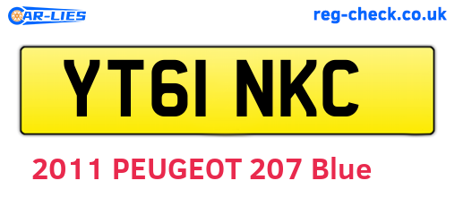 YT61NKC are the vehicle registration plates.