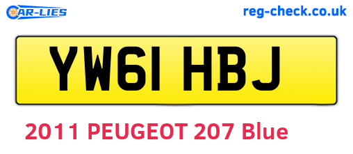 YW61HBJ are the vehicle registration plates.