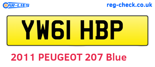 YW61HBP are the vehicle registration plates.