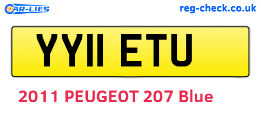 YY11ETU are the vehicle registration plates.