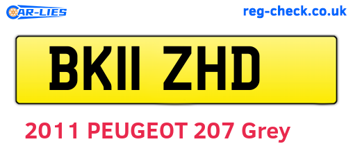 BK11ZHD are the vehicle registration plates.