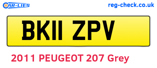 BK11ZPV are the vehicle registration plates.
