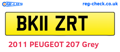BK11ZRT are the vehicle registration plates.
