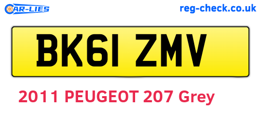 BK61ZMV are the vehicle registration plates.