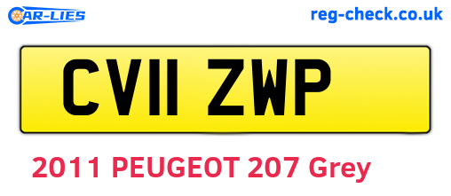 CV11ZWP are the vehicle registration plates.