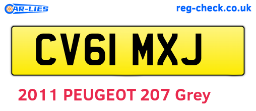 CV61MXJ are the vehicle registration plates.