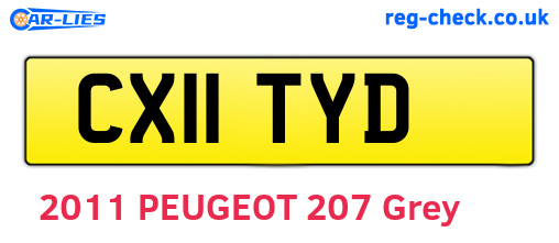 CX11TYD are the vehicle registration plates.