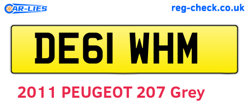 DE61WHM are the vehicle registration plates.