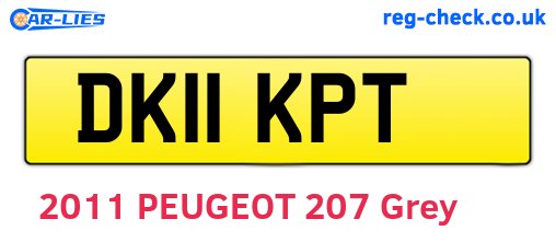 DK11KPT are the vehicle registration plates.