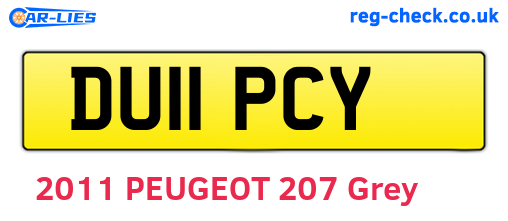 DU11PCY are the vehicle registration plates.