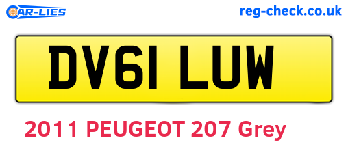 DV61LUW are the vehicle registration plates.