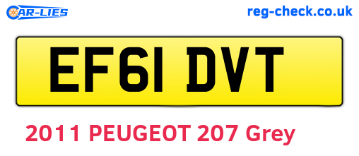 EF61DVT are the vehicle registration plates.