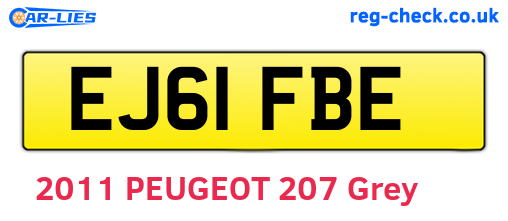 EJ61FBE are the vehicle registration plates.
