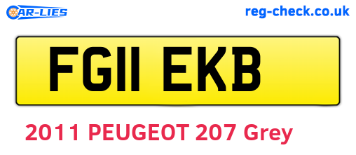 FG11EKB are the vehicle registration plates.