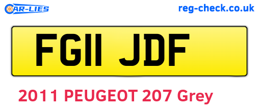 FG11JDF are the vehicle registration plates.