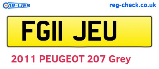 FG11JEU are the vehicle registration plates.