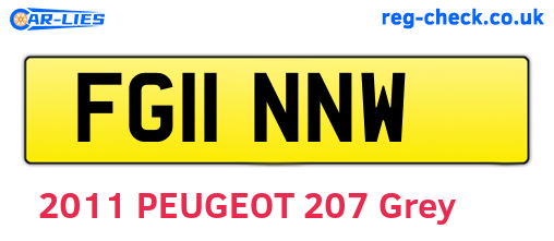 FG11NNW are the vehicle registration plates.