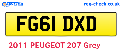 FG61DXD are the vehicle registration plates.