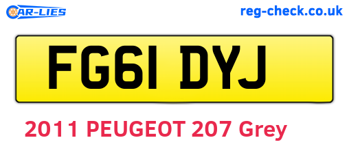 FG61DYJ are the vehicle registration plates.