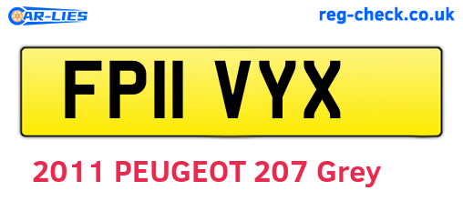FP11VYX are the vehicle registration plates.