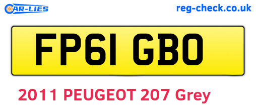 FP61GBO are the vehicle registration plates.
