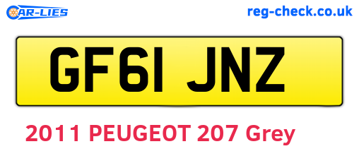 GF61JNZ are the vehicle registration plates.