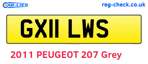 GX11LWS are the vehicle registration plates.
