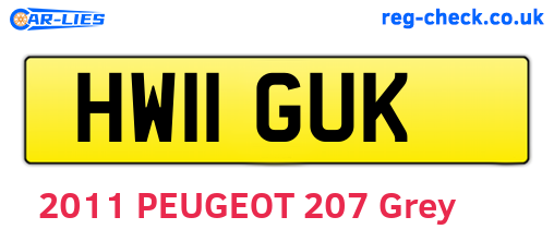 HW11GUK are the vehicle registration plates.
