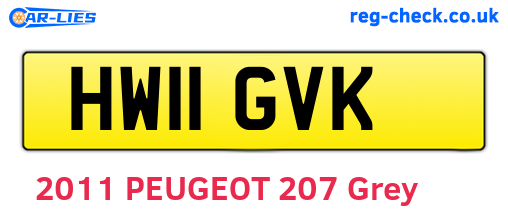 HW11GVK are the vehicle registration plates.