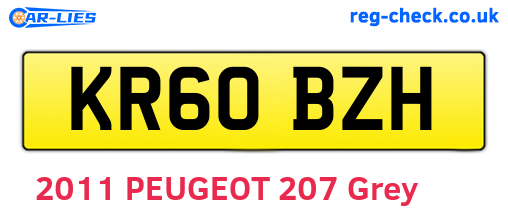 KR60BZH are the vehicle registration plates.