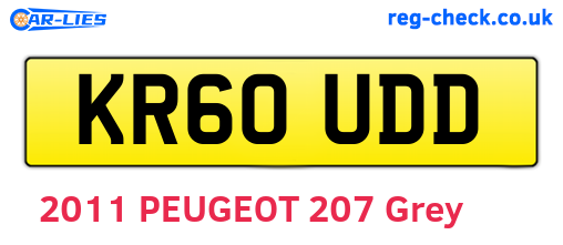KR60UDD are the vehicle registration plates.