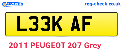 L33KAF are the vehicle registration plates.