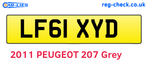 LF61XYD are the vehicle registration plates.