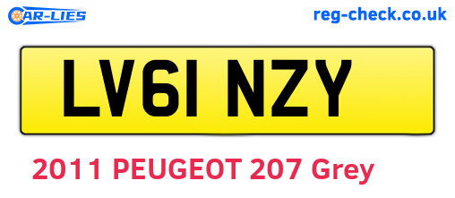 LV61NZY are the vehicle registration plates.