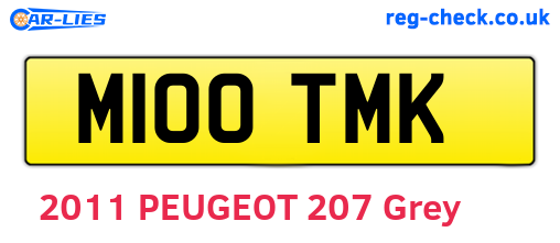 M100TMK are the vehicle registration plates.