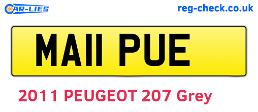 MA11PUE are the vehicle registration plates.