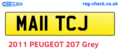 MA11TCJ are the vehicle registration plates.