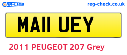 MA11UEY are the vehicle registration plates.