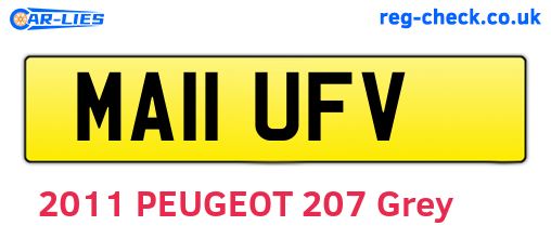 MA11UFV are the vehicle registration plates.