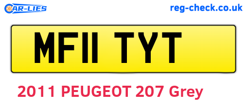 MF11TYT are the vehicle registration plates.
